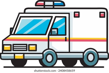 Vector Ambulance Car in isolated white background