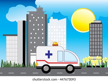Vector of  ambulance emergency car design
