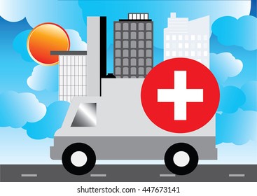 Vector of  ambulance emergency car design