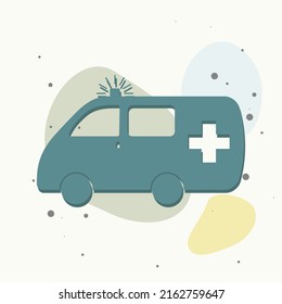 Vektorambulanzsymbol auf mehrfarbigem Hintergrund. Ebenen gruppiert für einfache Bearbeitungs-Illustration. Für Ihr Design.