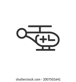 Icono de la línea de ambulancia vector. Símbolo con estilo de contorno de moda. Ilustración vectorial aislada en un fondo blanco.