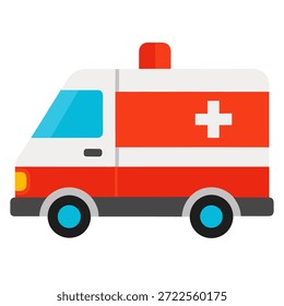 Vector de ambulancia sobre fondo blanco.