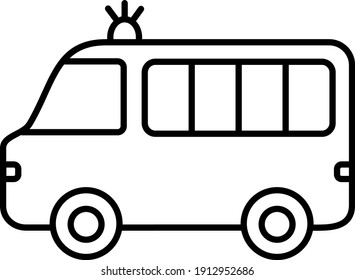 Diseño de iconos de esquema de ambulancia de vectores
