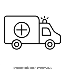 Vector Ambulance Outline Icon Design
