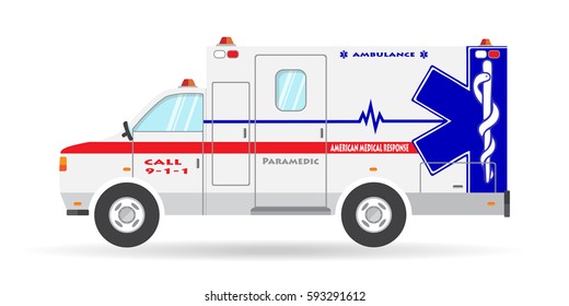 Vector ambulance vehicle illustration paramedic car emergency auto icon