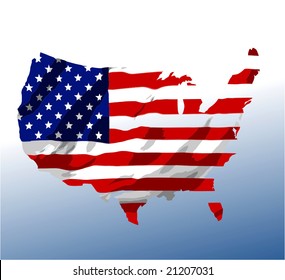 Vector America Flag Map