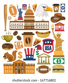 vector america icons set