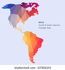 Vector America map. Triangle design