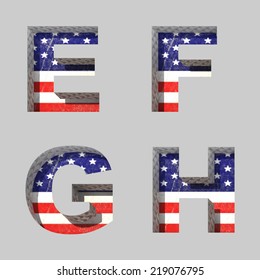 Vector American alphabet letters set