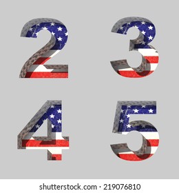 Vector American alphabet letters set