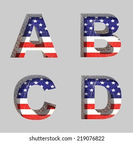 Vector American alphabet letters set