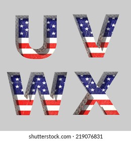 Vector American alphabet letters set