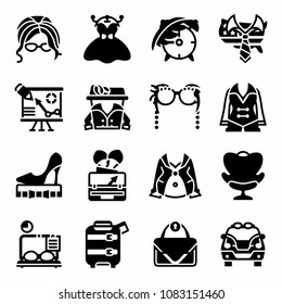 Vector American Business Womens Day icon set