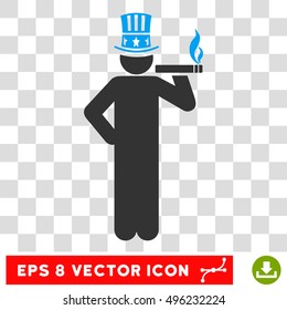Vector American Capitalist EPS vector icon. Illustration style is flat iconic bicolor blue and gray symbol on a transparent background.