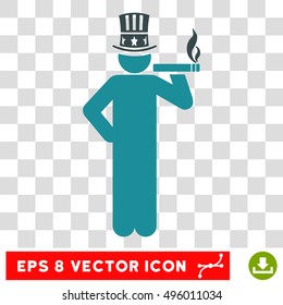 Vector American Capitalist EPS vector pictogram. Illustration style is flat iconic bicolor soft blue symbol on a transparent background.