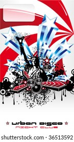 VECTOR American Discoteque Event Background for Disco Flyers with USA Flag motive