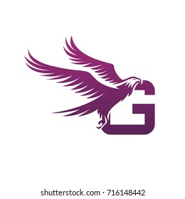 Vector American Eagle Fly Letter G Logo Concept