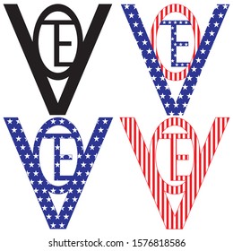 Vector American Election Vote Badge Label Clip Art.