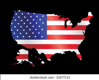 vector american flag with black grunge