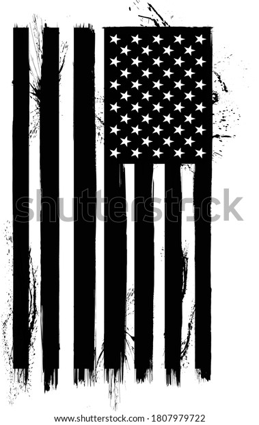 Vector American Flag Black White Flag Stock Vector (Royalty Free ...