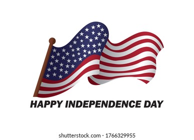 Vector American flag to commemorate independence day.