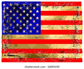 Grunge de la bandera estadounidense vectorial