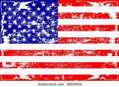  Vector American Flag Grunge