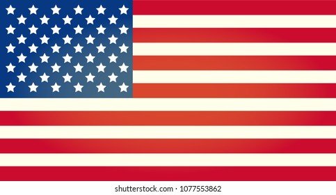 Vector American flag with grunge texture. American symbol of freedom. Background for national American holidays. Veterans, Memorial Day, Independence Day, Labor Day, President's day