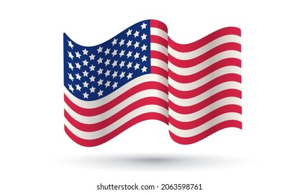 Vector American flag for Memory day or Veterans day. Vintage flag of USA for Memory day, Veterans day or 4 th july.