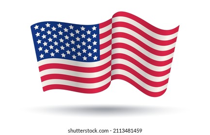 Vector American flag for Memory day or Veterans day. Vintage flag of USA for Memory day, Veterans day or 4 th july.