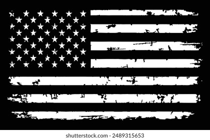 A vector of the American flag on a dark background