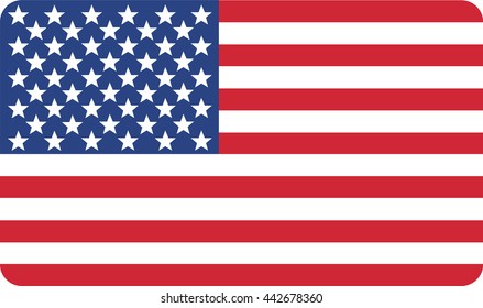 Vector of American flag with round corners