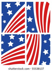 Vector American Flag Set