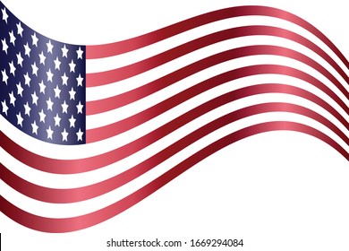 vector american Flag of United States of America