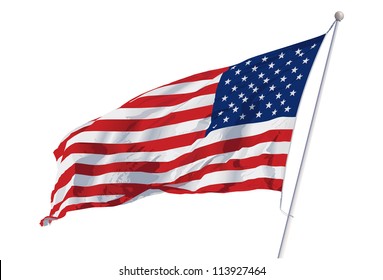 Vector American Flag waving isolated on white