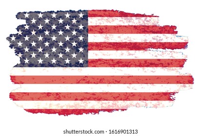 Vector American flag.Grunge flag of USA.
