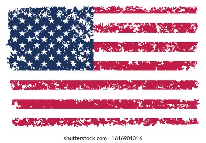 Vector American flag.Grunge flag of USA.