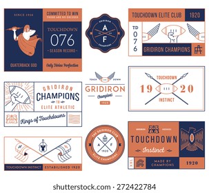 Vector American football badges and crests