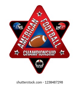 Vector of american football championship badge design.