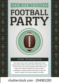 A vector American Football flyer design perfect for tailgate parties, football invites, etc. EPS 10. EPS file contains transparencies. Text has been converted to outlines and is on its' own layer.