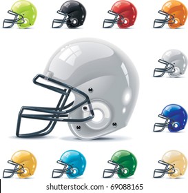 Vector American football / gridiron icon set. Part 2 â?? Helmets