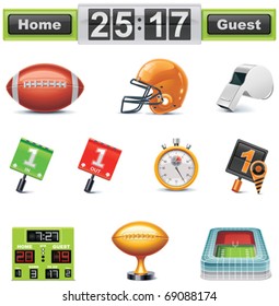 Vector American football / gridiron icon set. Part 1