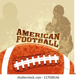 Vector American Football With Grunge Backgrounds/ American football vector poster