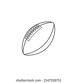 Vector american football icon in outline style. The vector illustration icon can be used for a sport app, website or part of a sport logo.