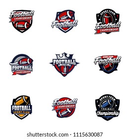 Vector American Football logos and insignias. Vector isolated sport icon design illustration