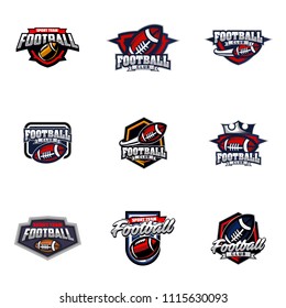 Vector American Football logos and insignias. Vector isolated sport icon design illustration