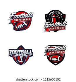 Vector American Football logos and insignias. Vector isolated sport icon design illustration