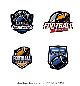 Vector American Football logos and insignias. Vector isolated sport icon design illustration