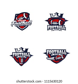 Vector American Football logos and insignias. Vector isolated sport icon design illustration