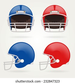 Vector American football. Set Football Helmets. Template design